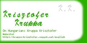 krisztofer kruppa business card